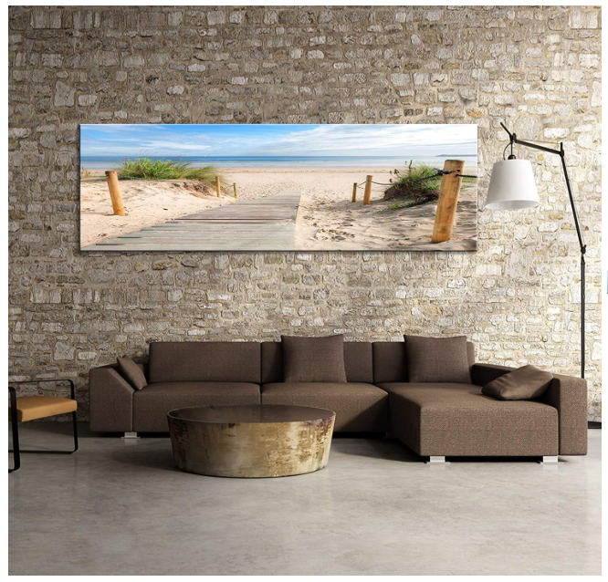 Canvas Wall Art Beach Sunset Ocean Nature Pictures Long Canvas Artwork