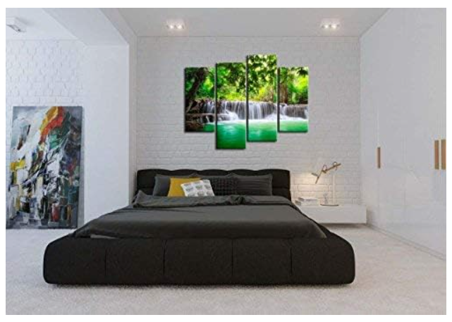 4 Pieces Modern Canvas Painting Wall Art The Picture For Home Decoration Thailand Waterfall In Deep Forest In Kanjanaburi Huay Mae Kamin Landscape Waterfall Print On Canvas