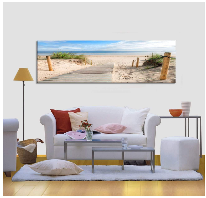 Canvas Wall Art Beach Sunset Ocean Nature Pictures Long Canvas Artwork