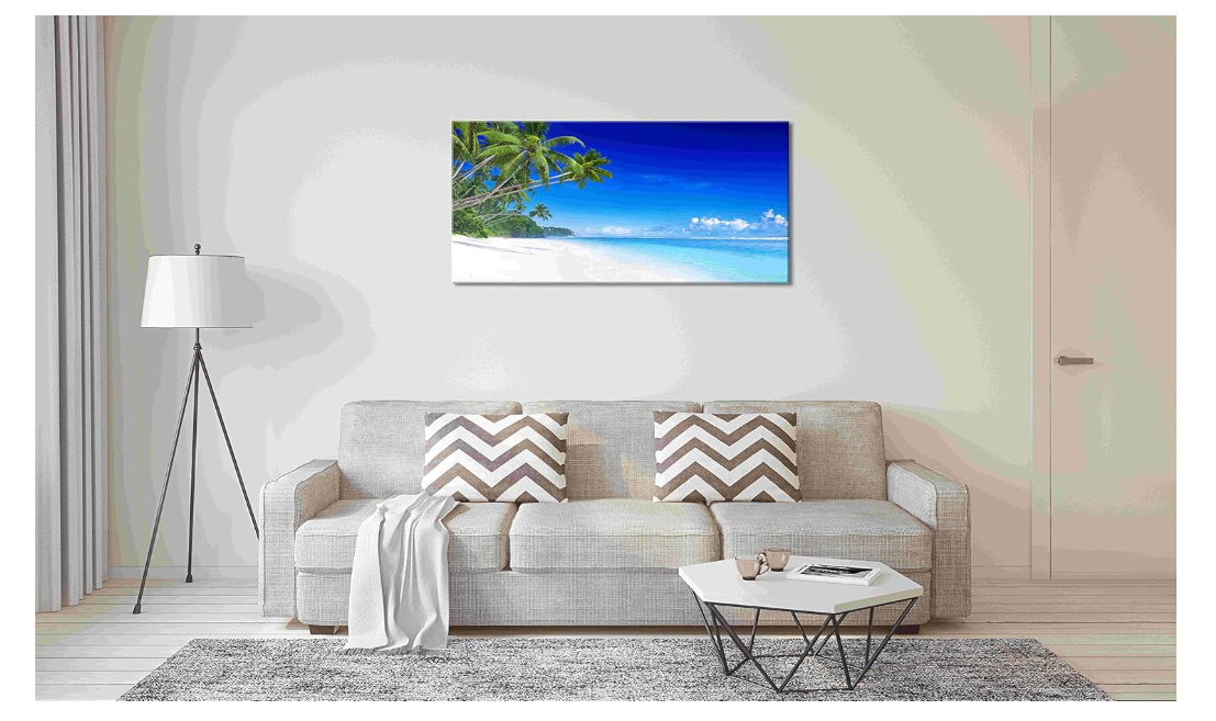 Tropical Paradise Large Stretched Canvas Wall Art For Living Room Bedroom Home Decoration