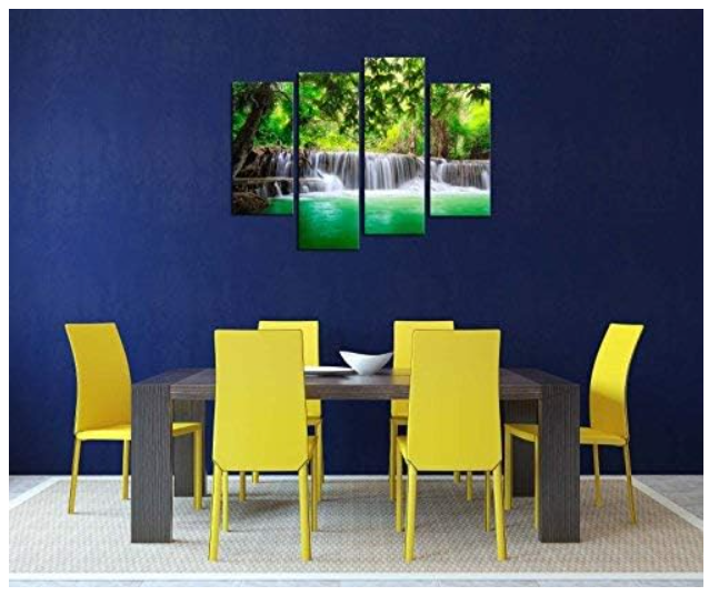 4 Pieces Modern Canvas Painting Wall Art The Picture For Home Decoration Thailand Waterfall In Deep Forest In Kanjanaburi Huay Mae Kamin Landscape Waterfall Print On Canvas